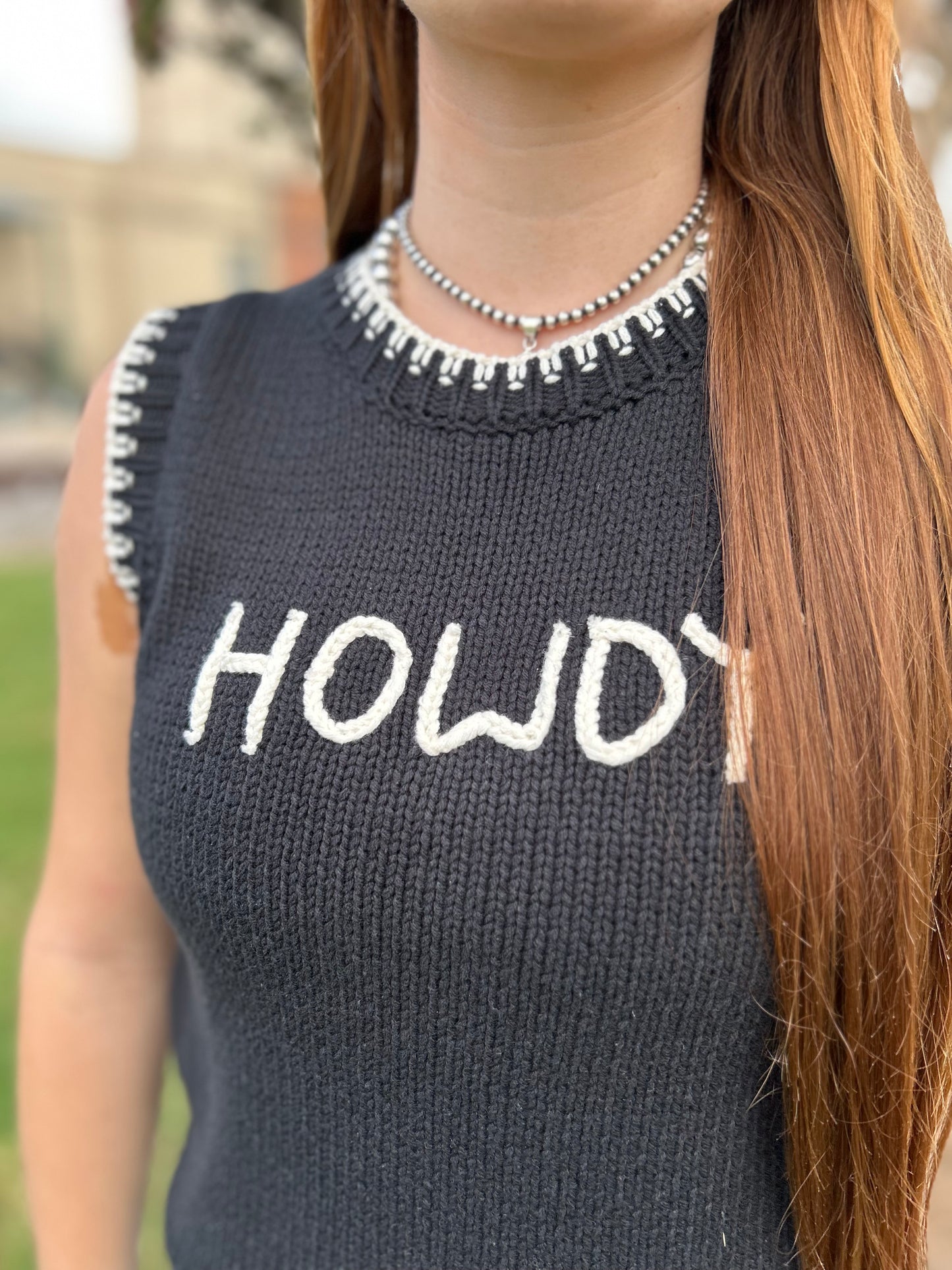 Black Howdy Sweater Vest