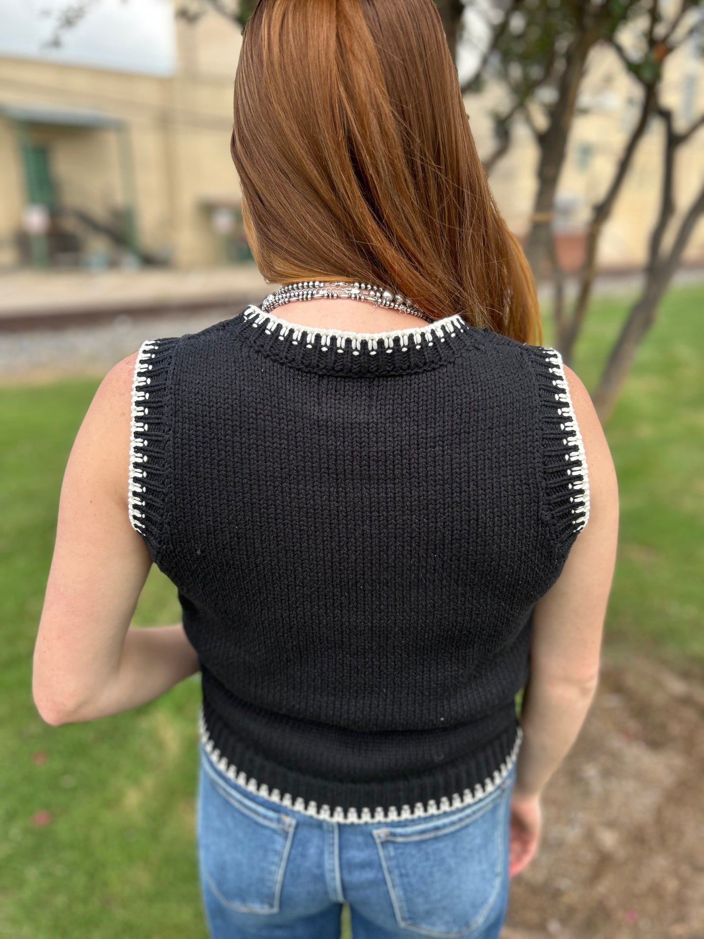 Black Howdy Sweater Vest