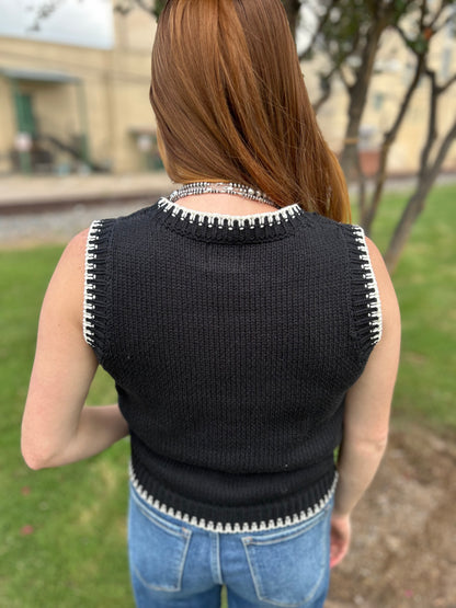 Black Howdy Sweater Vest