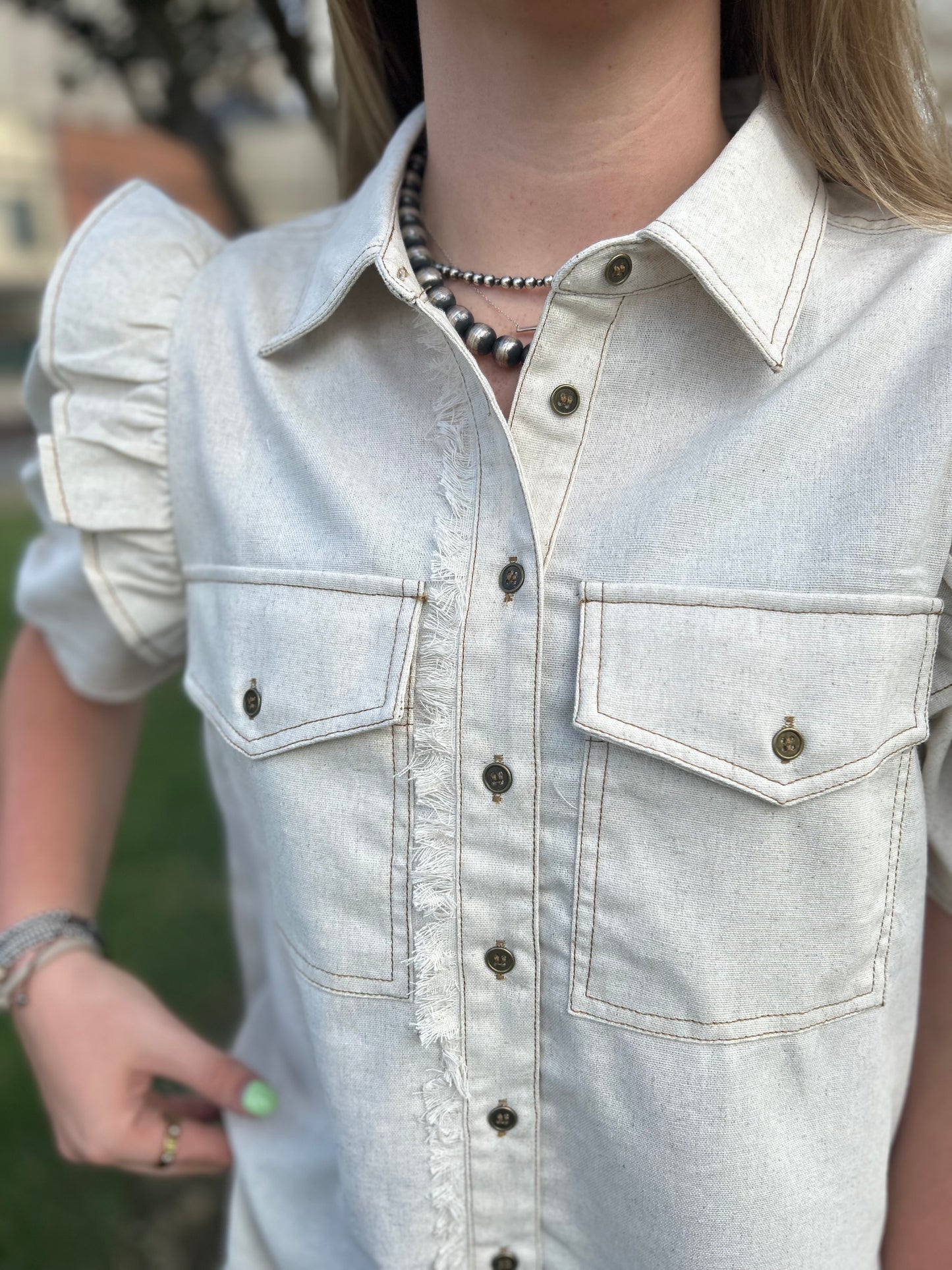 Brandy Linen Top
