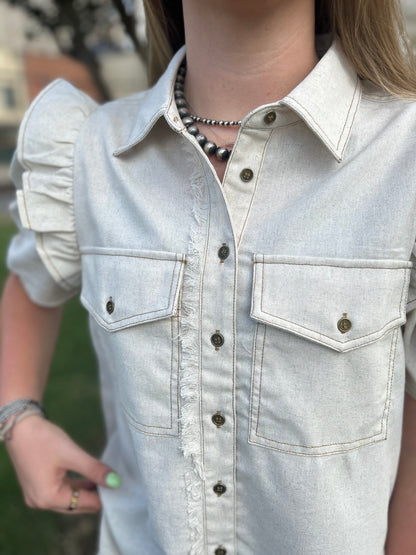 Brandy Linen Top