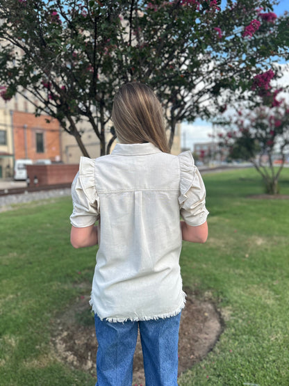 Brandy Linen Top