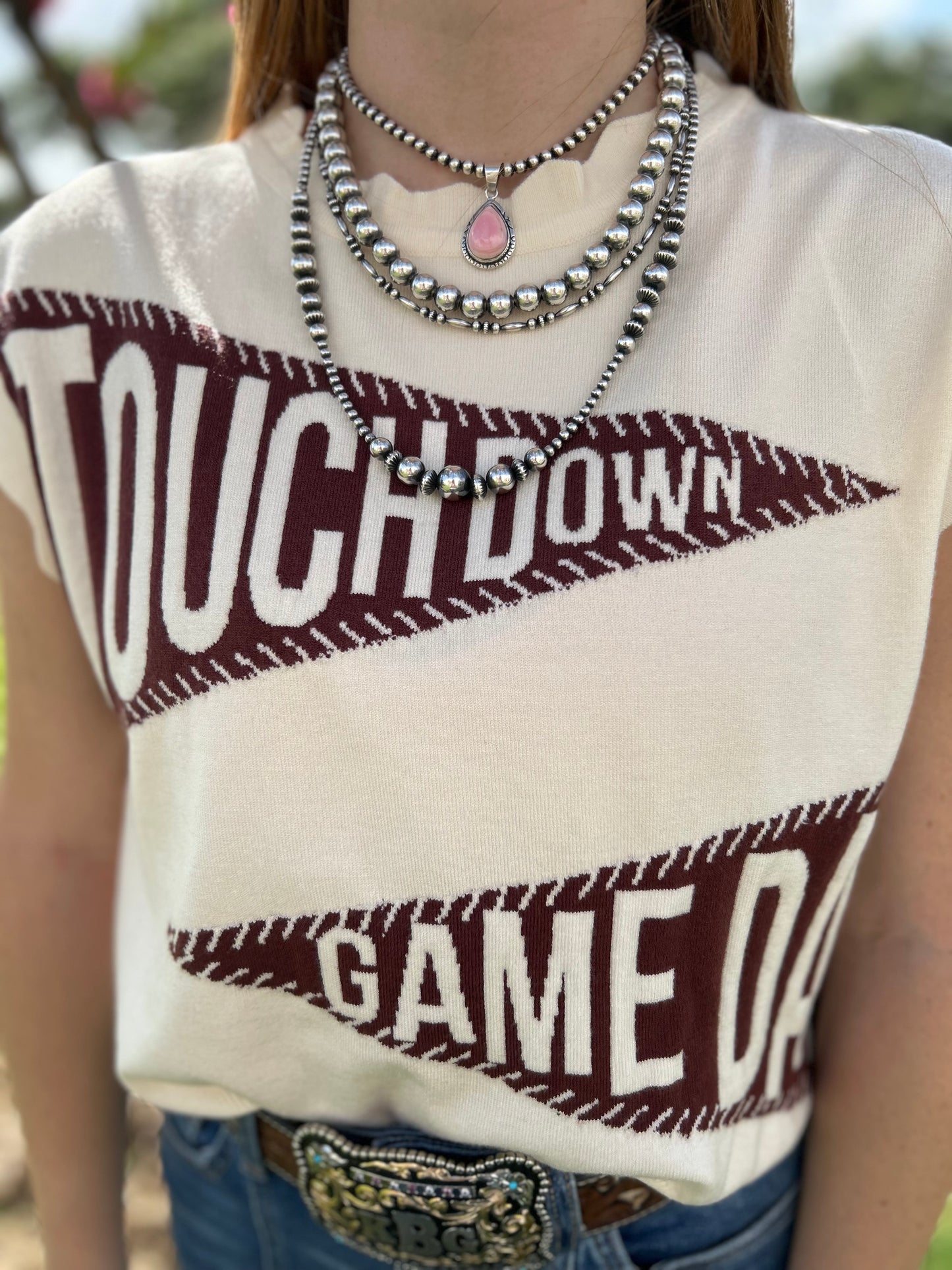 Varsity Flag Sweater Top