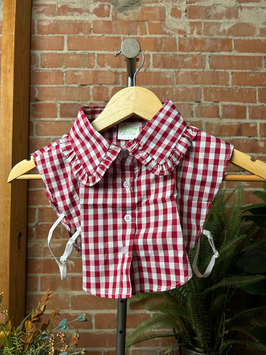 Maroon Gingham Corporate Colla