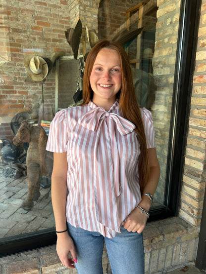 Maypearl Shirt - Mauve Stripe
