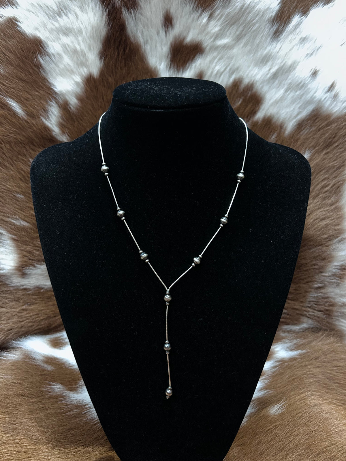 Liquid Silver Navajo Lariat
