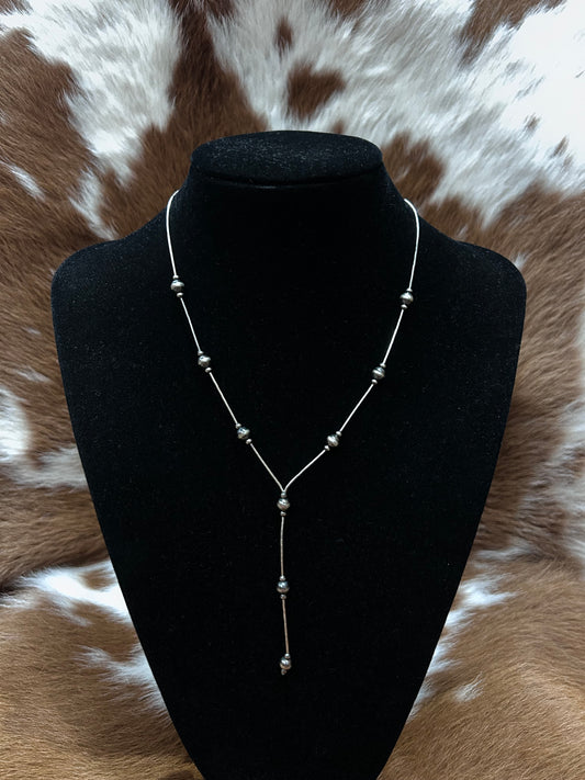 Liquid Silver Navajo Lariat