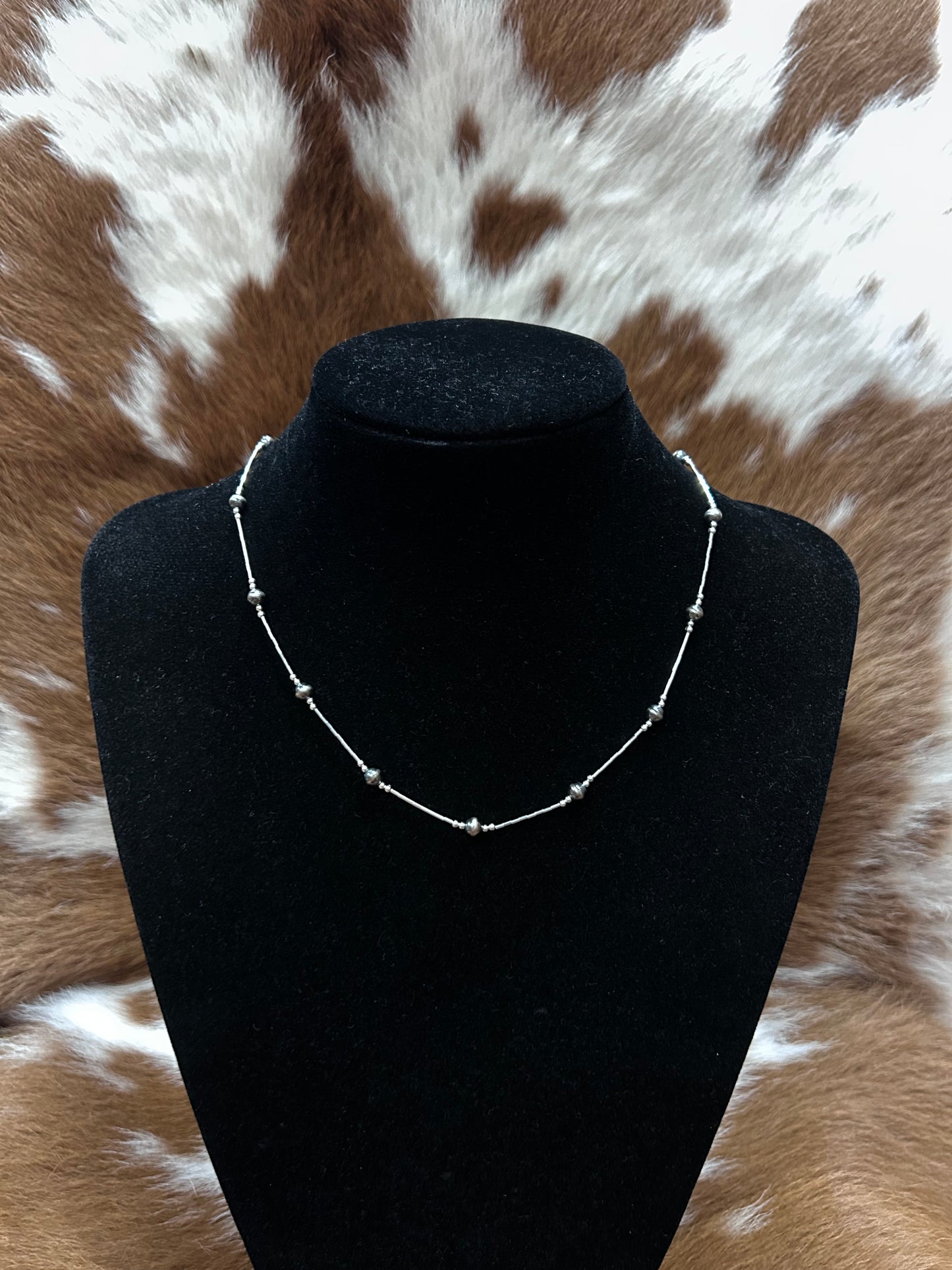 Liquid Silver & Navajo Pearl Necklace