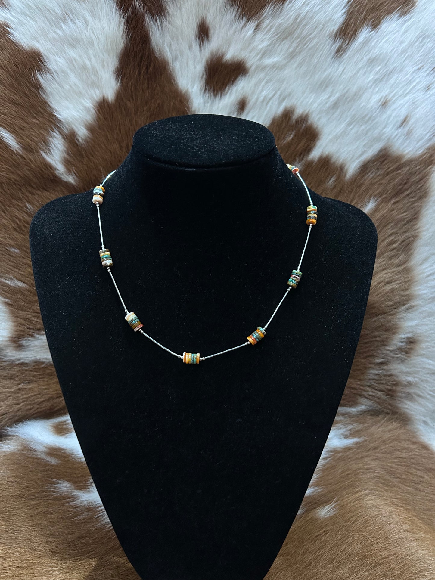 Liquid Silver Spiney Stack Necklace