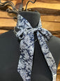 Silver Cobalt Paisley Twilly
