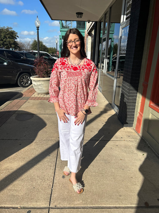 Floral Embroidered Top