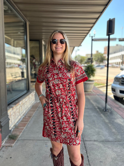 Dominga Dress- Red