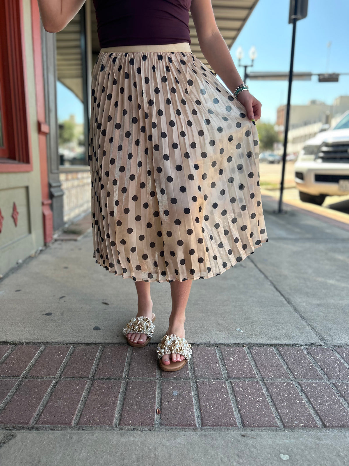 Ready To Go Skirt- Champagne