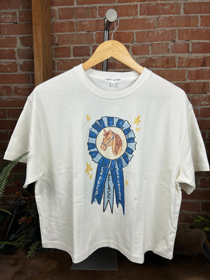 Blue Ribbon Crop Tee