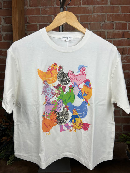 Chicken Collage Crop Tee