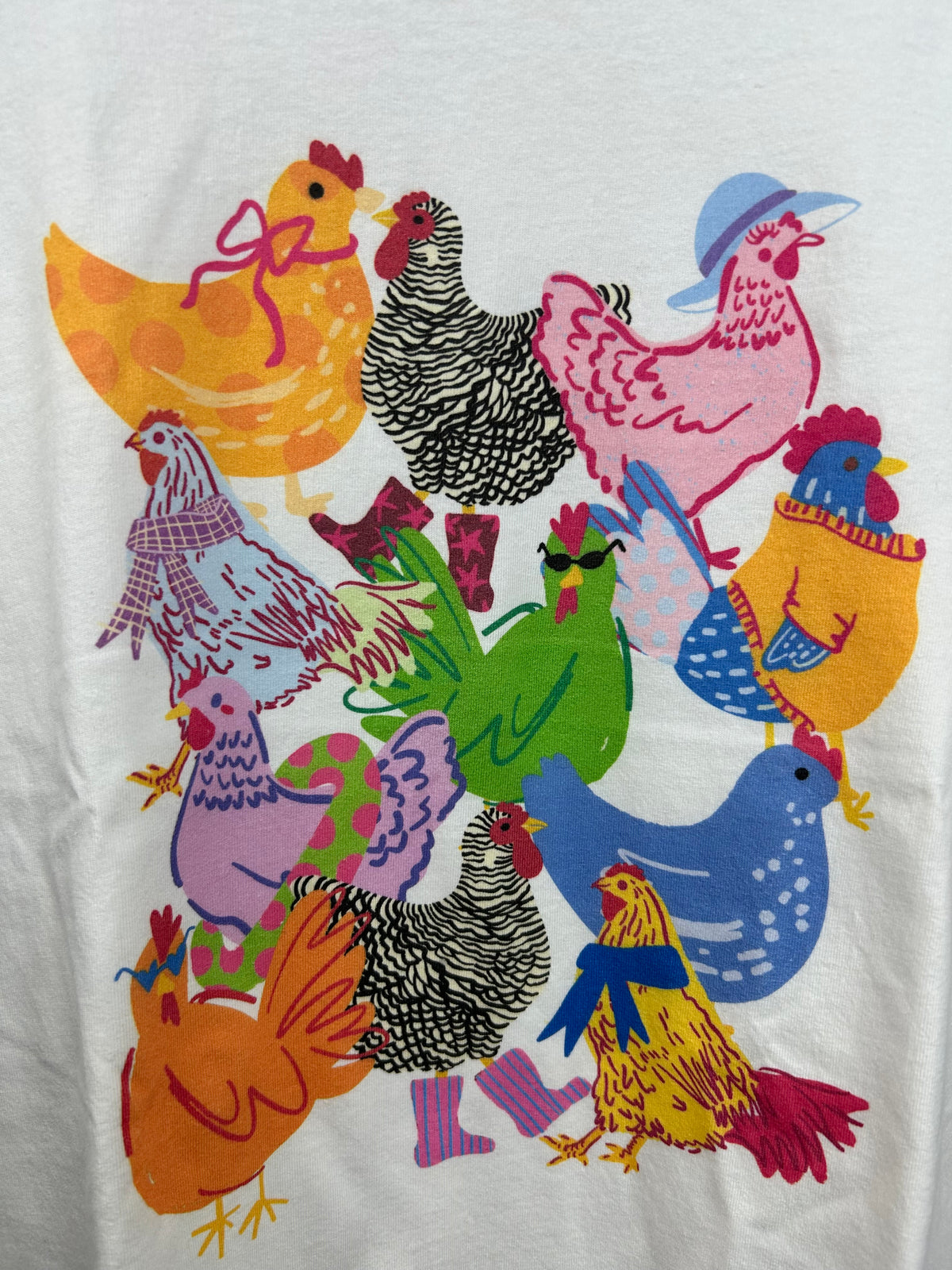 Chicken Collage Crop Tee
