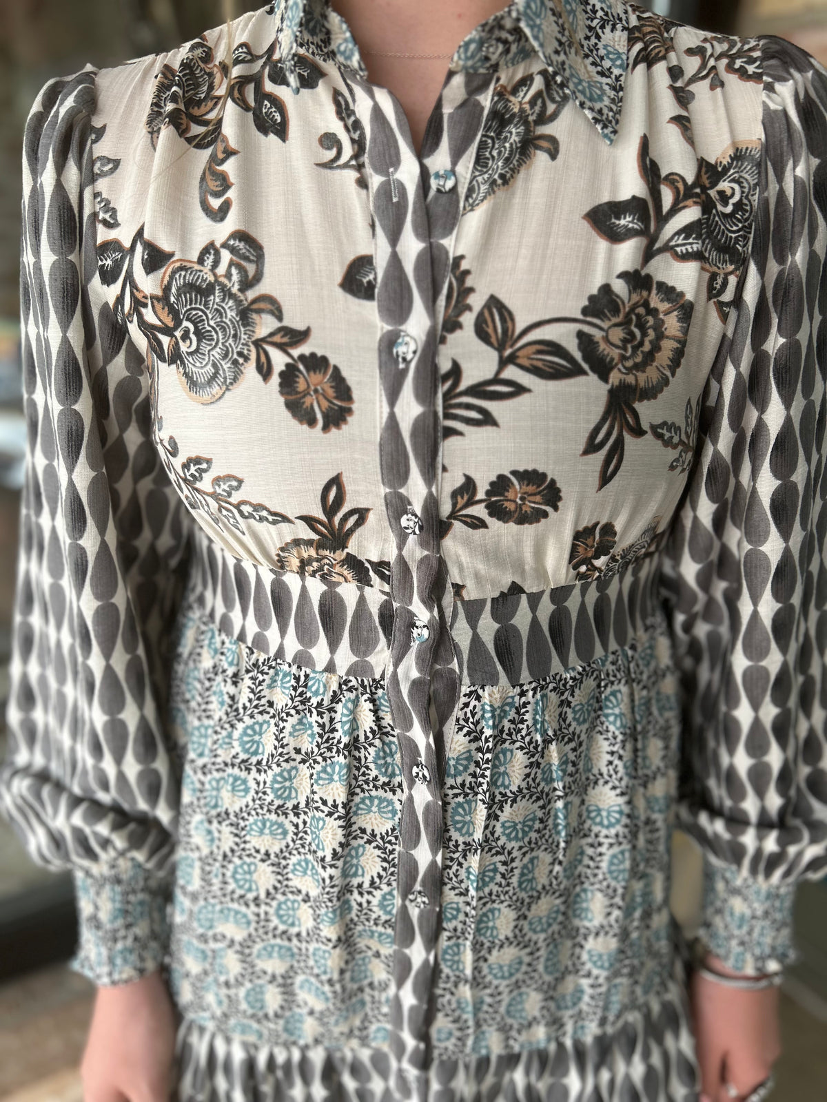 Odessa Mixed Print Dress
