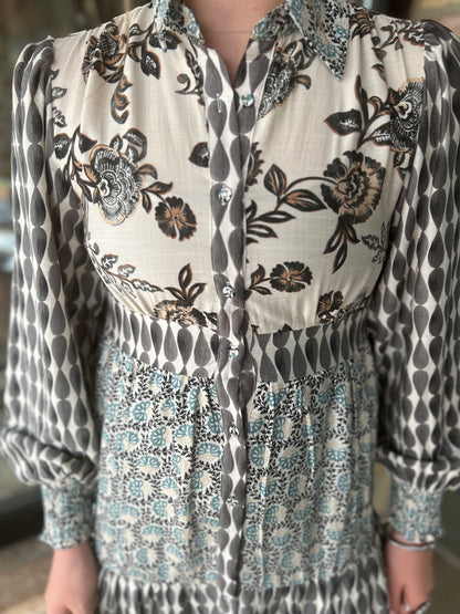 Odessa Mixed Print Dress