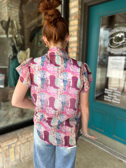 Funky Boot Blouse