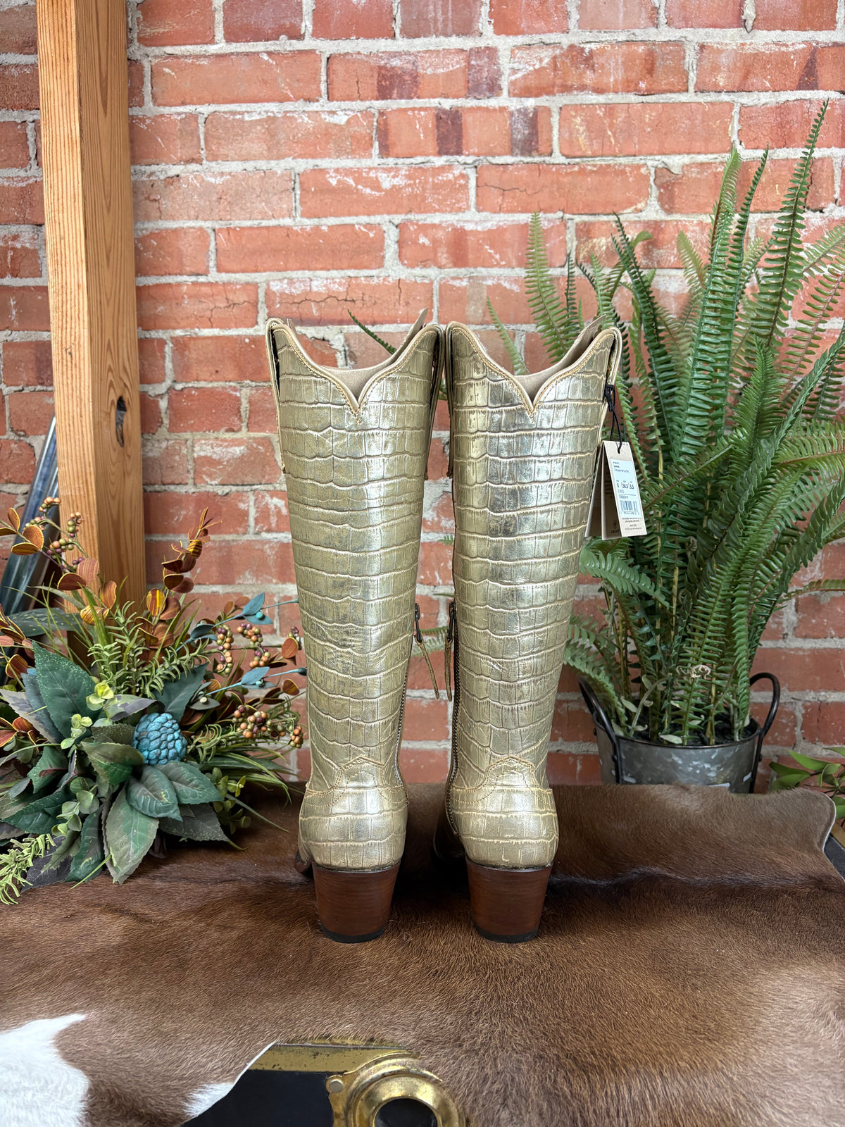 Casanova Boots -Champagne Croc
