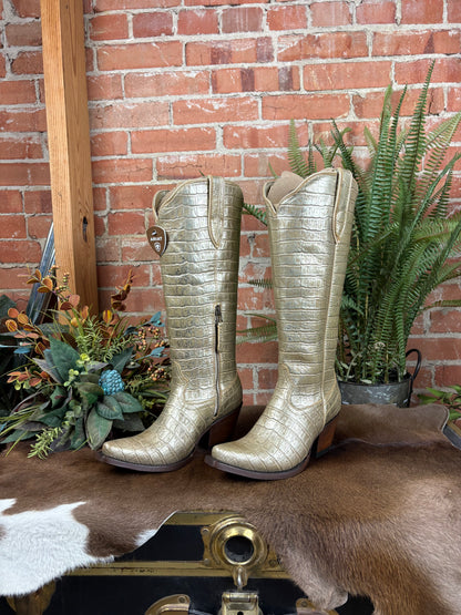 Casanova Boots -Champagne Croc