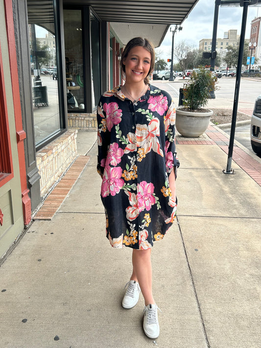 Floral Linen Dress