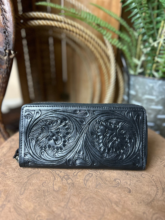 Tooled Zipper Wallet