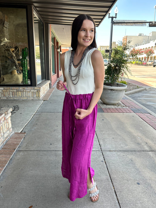 Sassy Linen Capri Pants