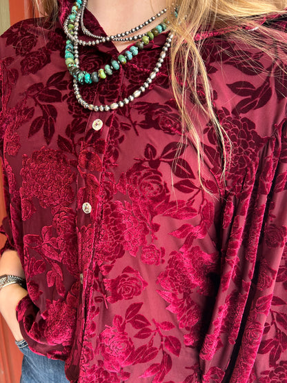 Wine Velvet Top