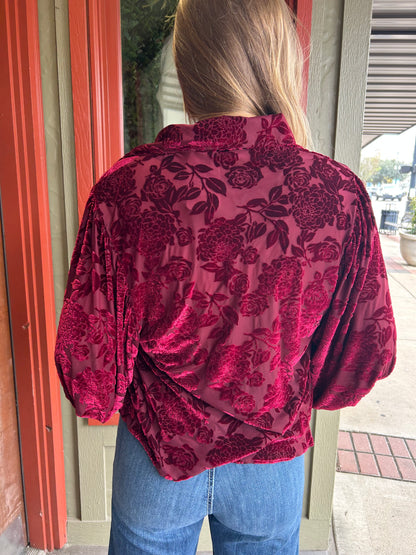 Wine Velvet Top