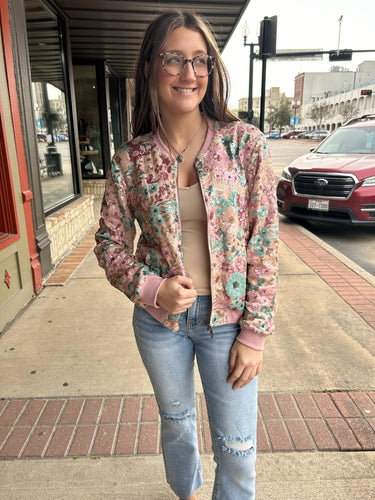 Spring Forward Sequin Bomber