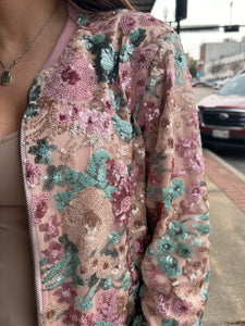 Spring Forward Sequin Bomber