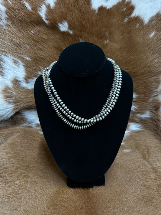 18" 3Std Mixed Navajo/Rondell Necklace