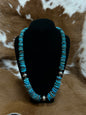 Turquoise Necklace W/ 3 lg Navjos