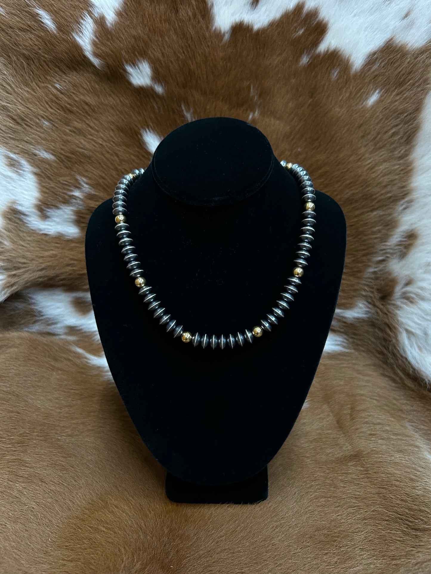 Navajo Necklace W/ Gold Bead