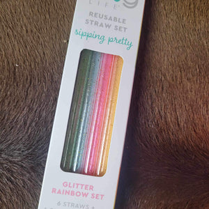 Rainbow Glitter Straws