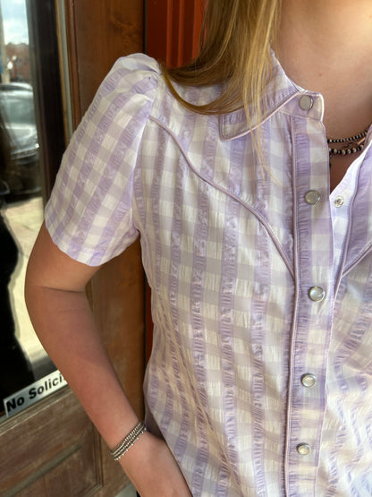 Brazos Shirt - Lav Gingham