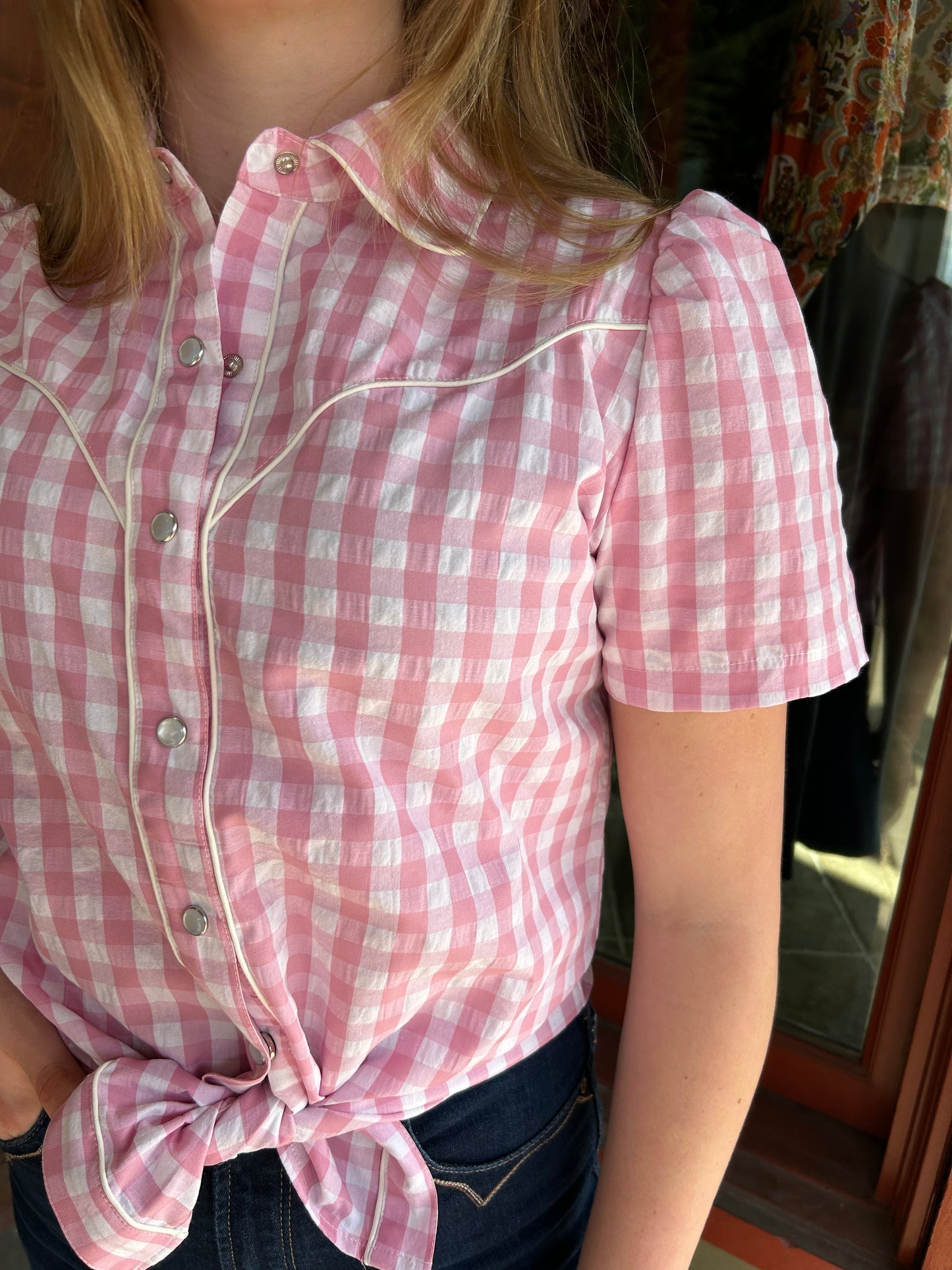 Brazos Shirt - Pink Ging
