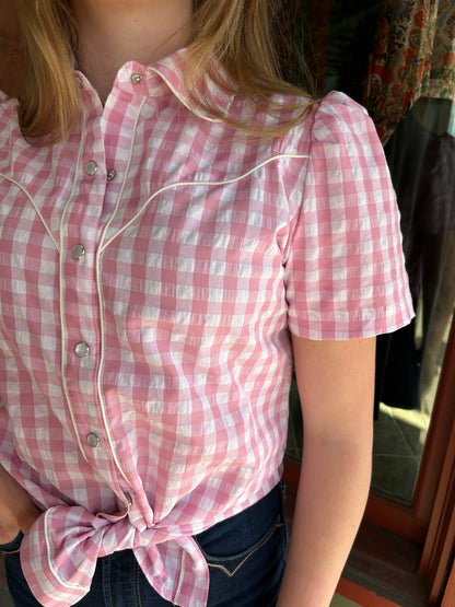 Brazos Shirt - Pink Ging