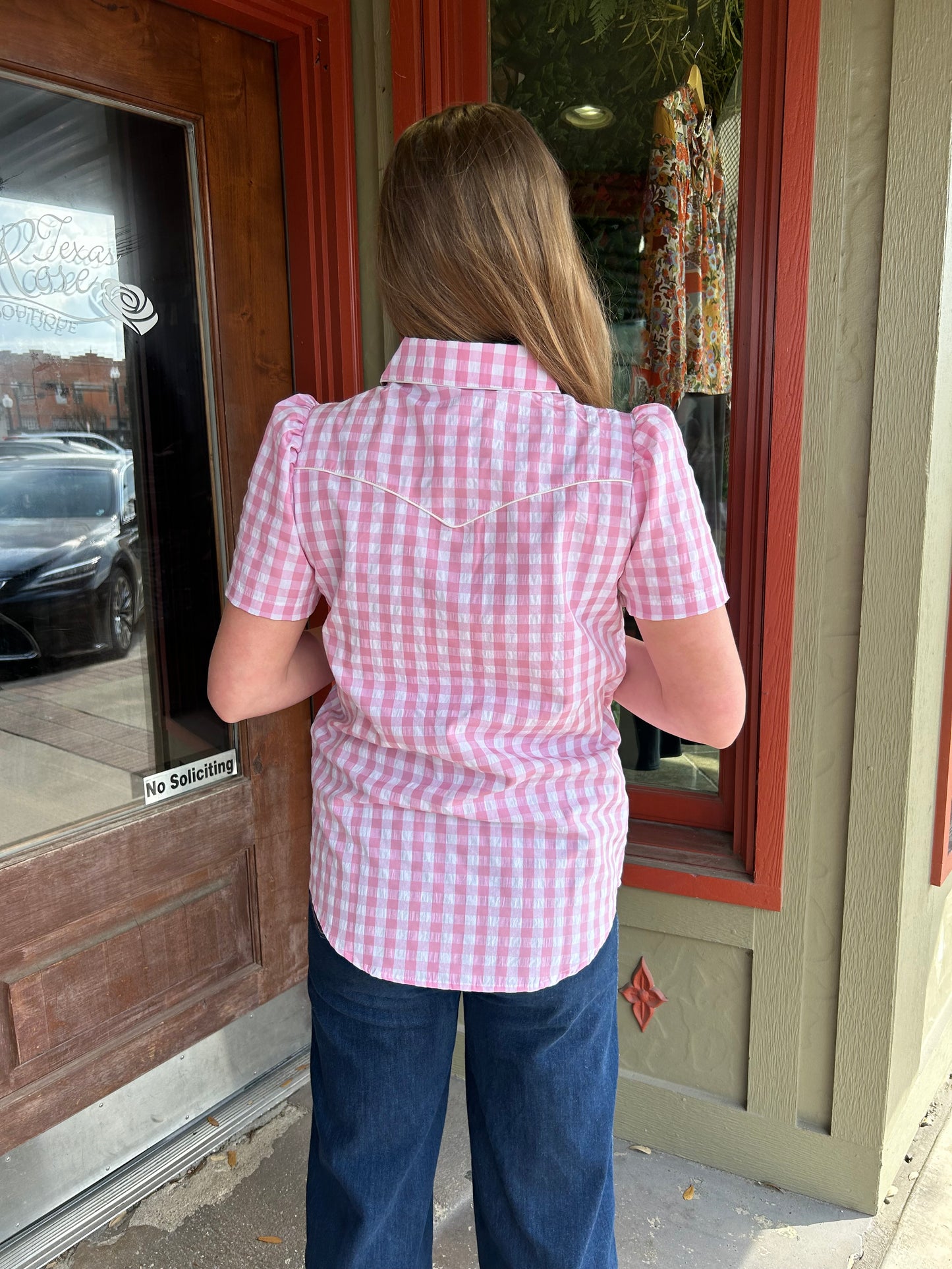 Brazos Shirt - Pink Ging