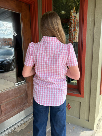 Brazos Shirt - Pink Ging
