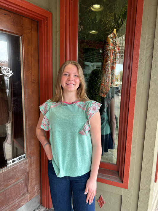 Mariposa Top - Atlantis Green