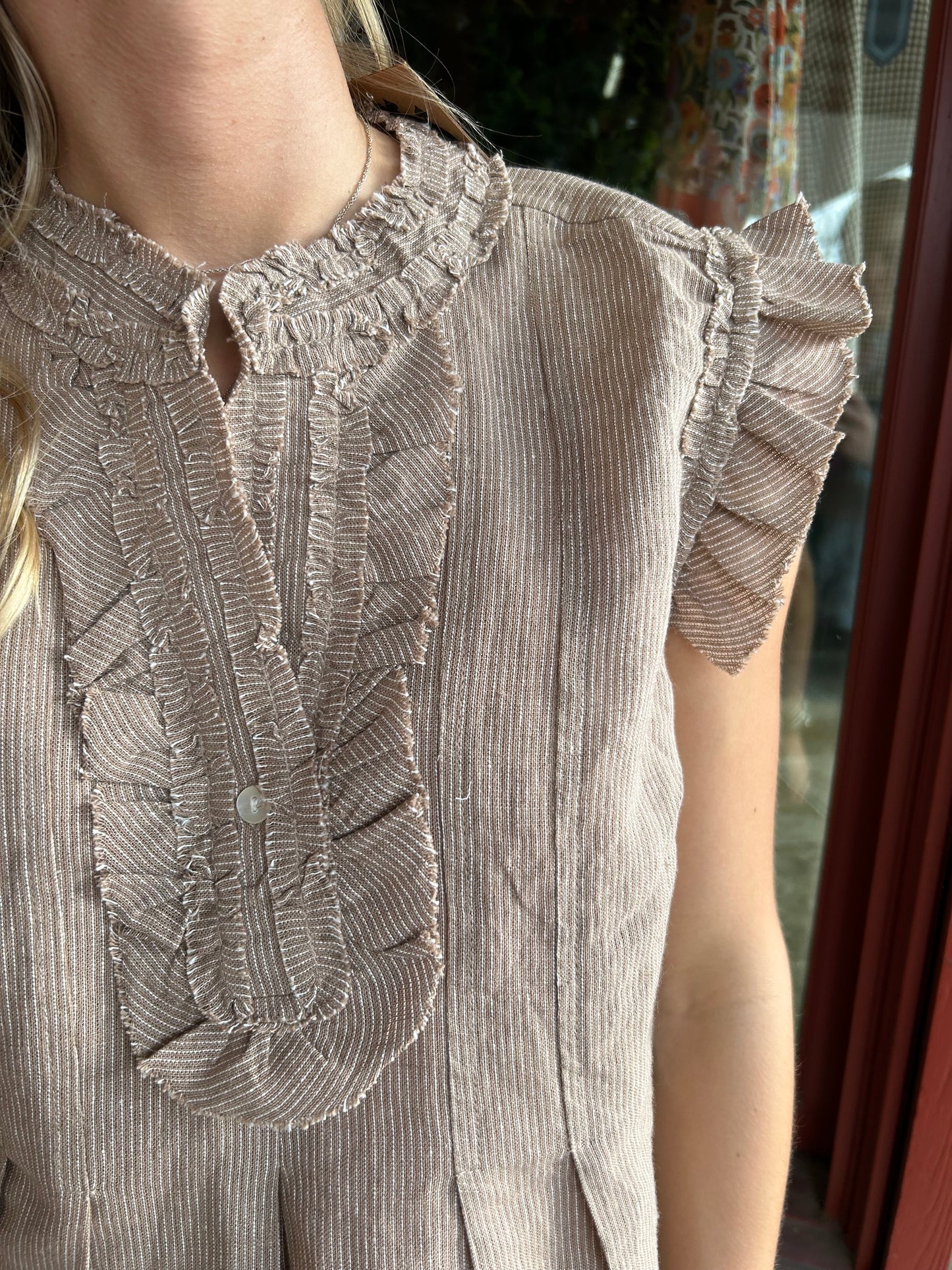 Striped Ruffle Top