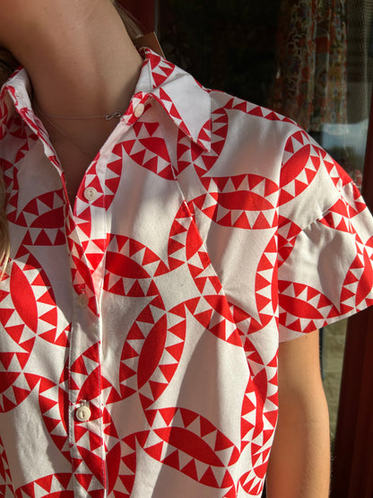 Tucked Swing Shirt - Red