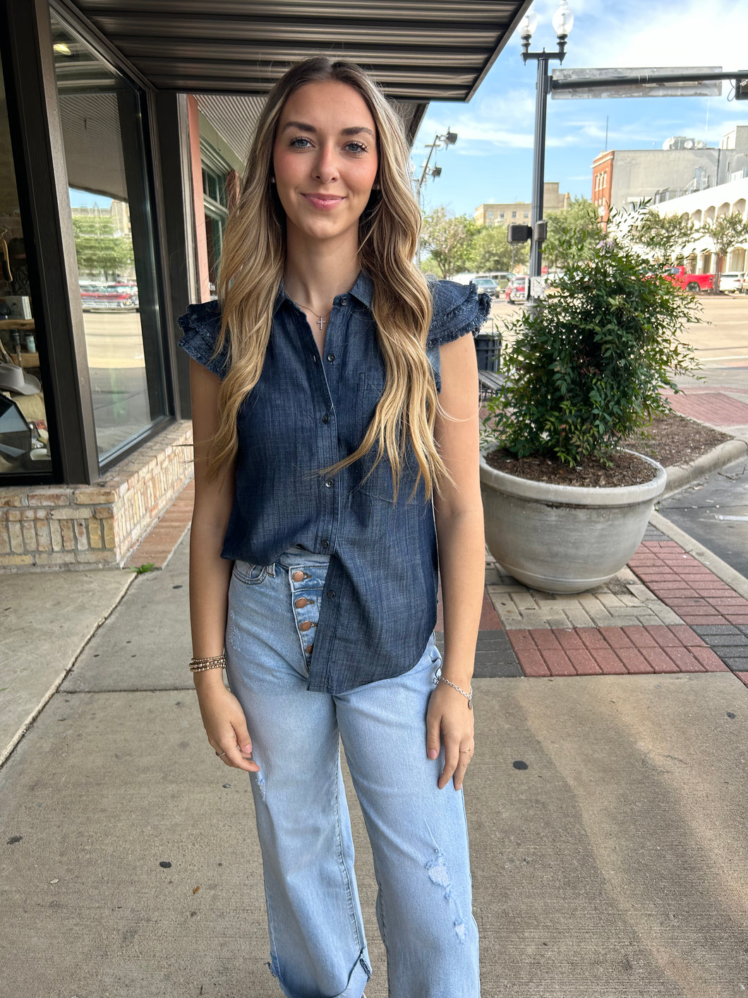 Carriage Denim Top