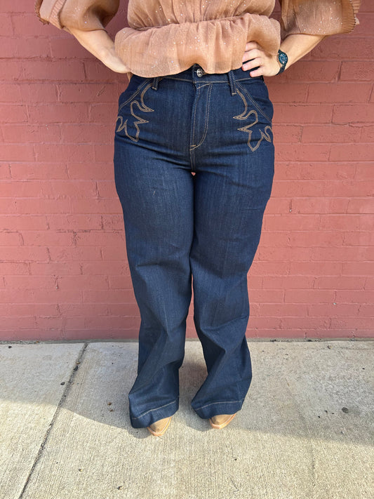 Western Wide Leg Jeans