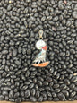 Pearl Inlay Howling Wolf Pendant