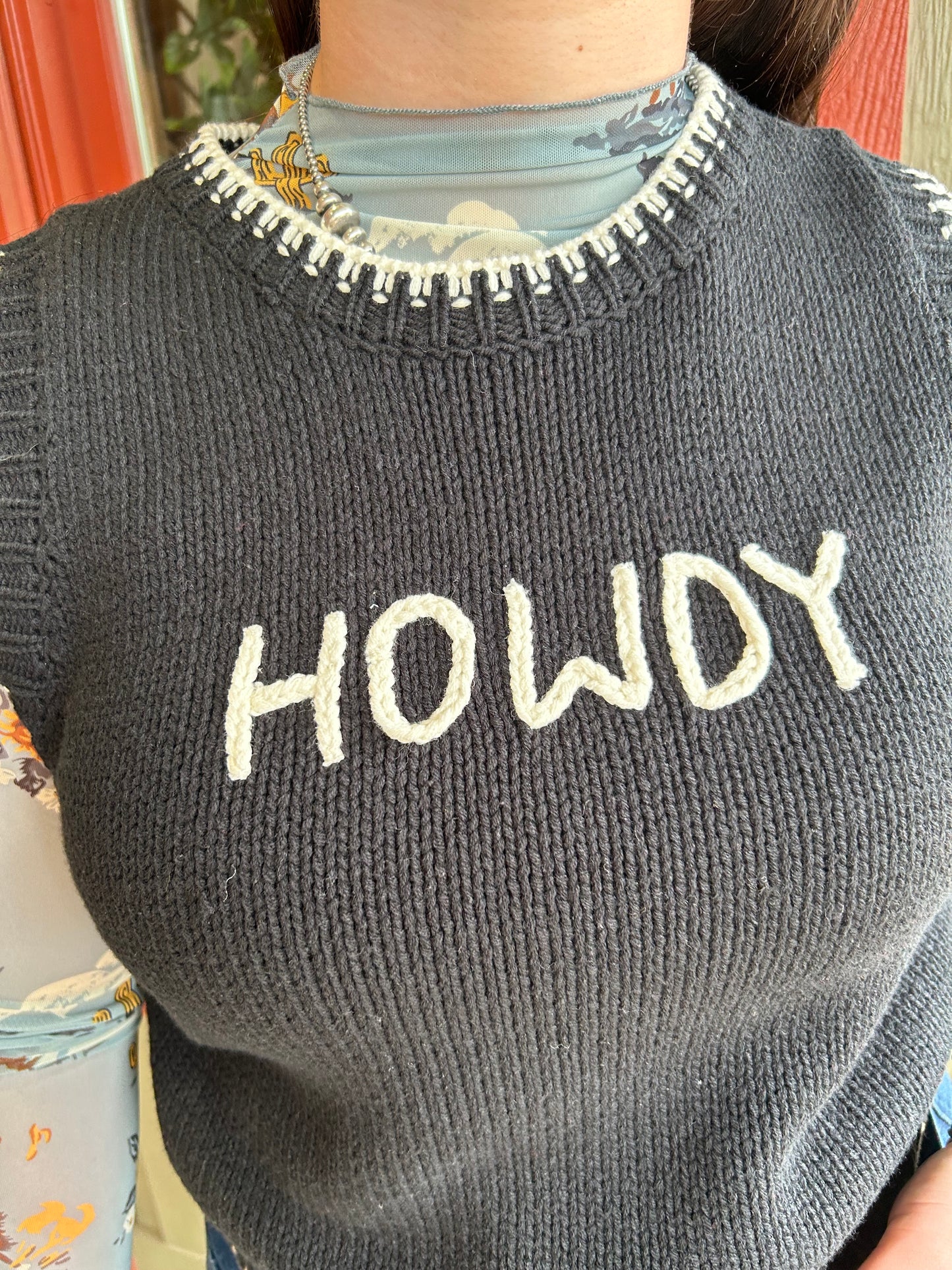 Black Howdy Sweater Vest