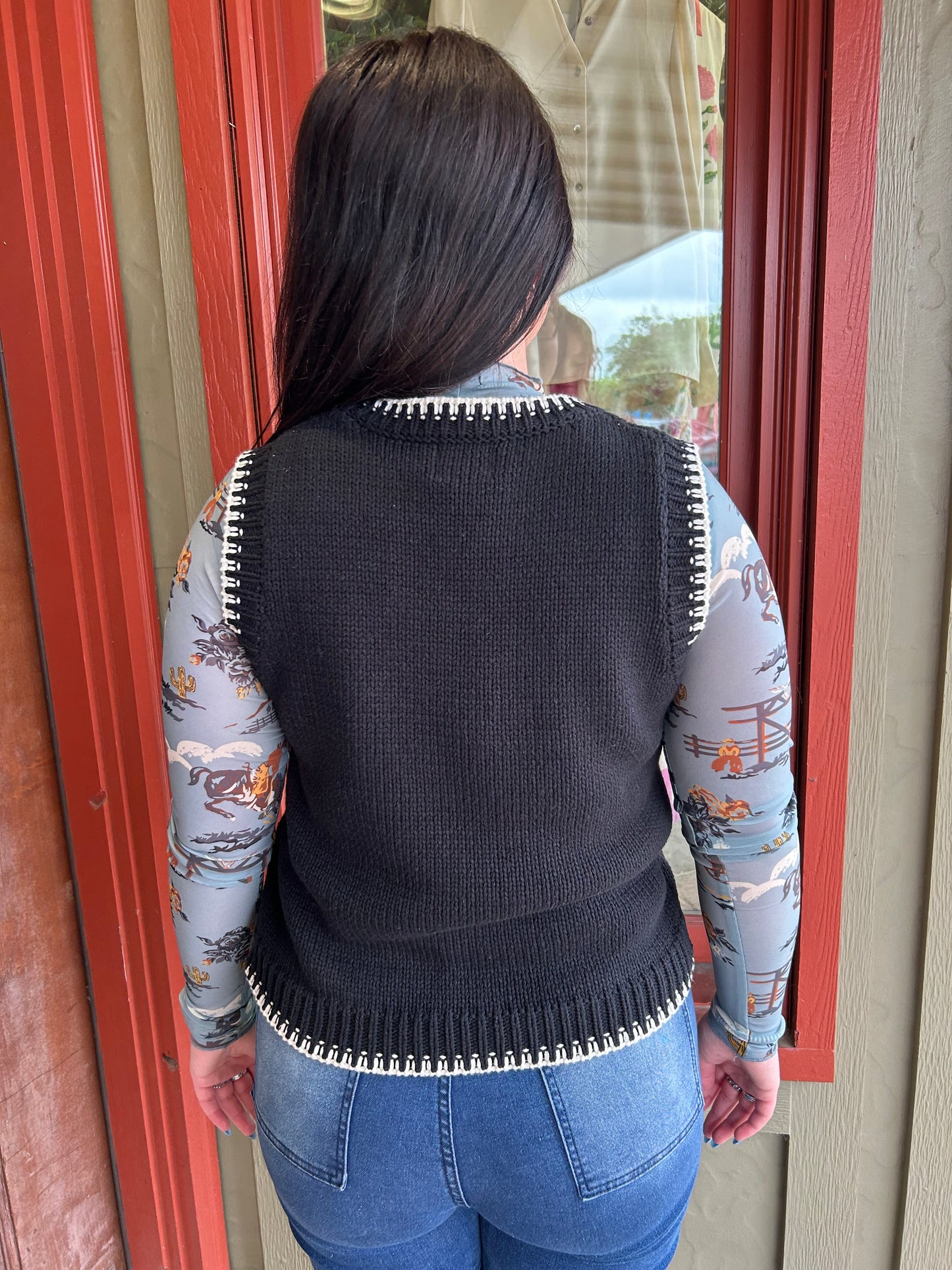 Black Howdy Sweater Vest