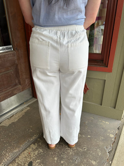 White Barrel Pant